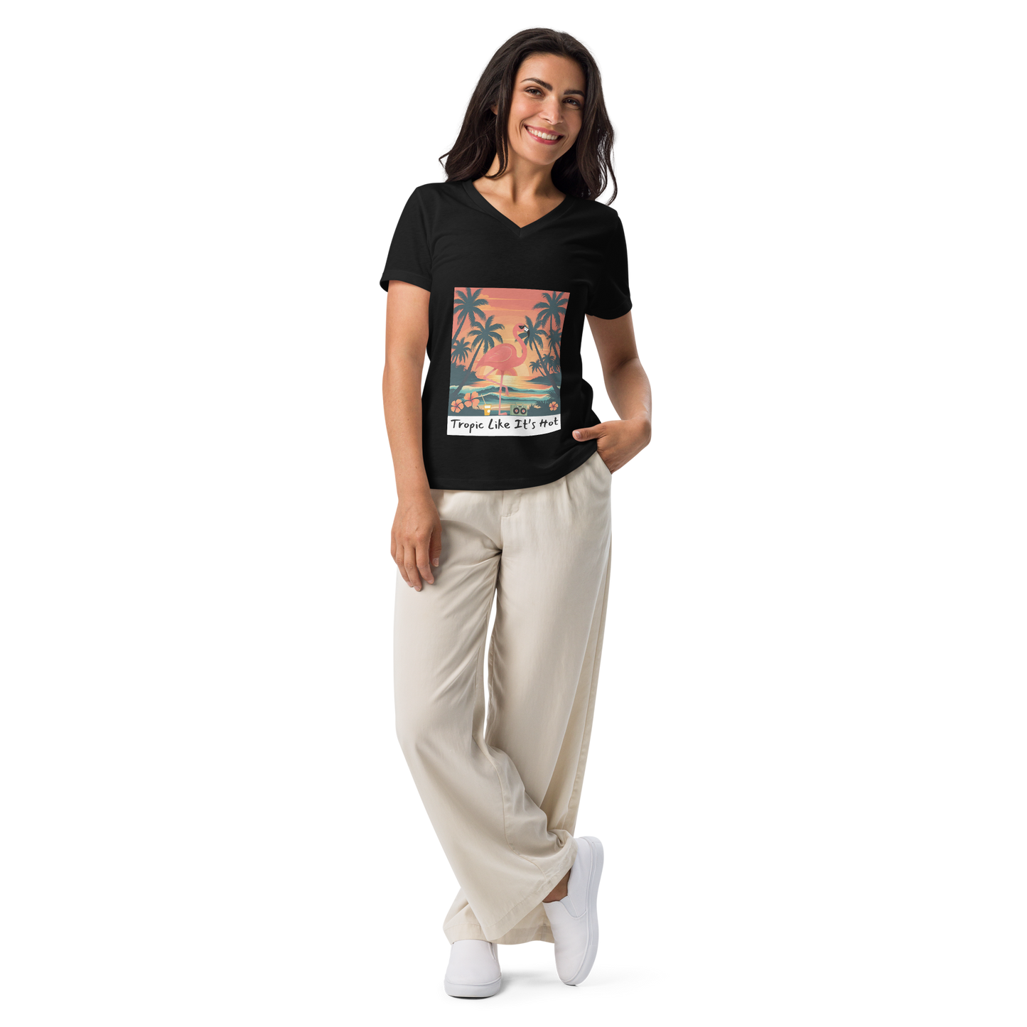 Tropic Like It's Hot - Women’s relaxed v-neck t-shirt