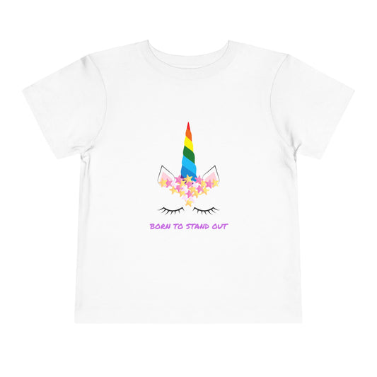Colorful Unicorn Toddler Tee | Born to Stand Out | Kids Summer Shirt, Birthday Gift, Cute Playwear, Rainbow T-Shirt, Unicorn Gift